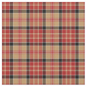Red and Gold Sporty Plaid Fabric