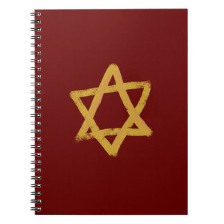 Red and Gold Star of David Notebook