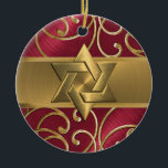 Red and Gold Star of David Ornament<br><div class="desc">Designs by Umua. Printed and shipped by Zazzle or their affiliates.</div>