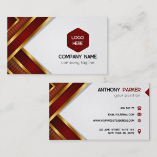 Red And Gold Stripes Business Card