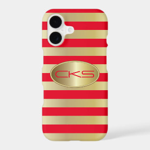 Red and Gold Stripes Monogram