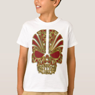 Red and gold sugar skull cranium T-Shirt