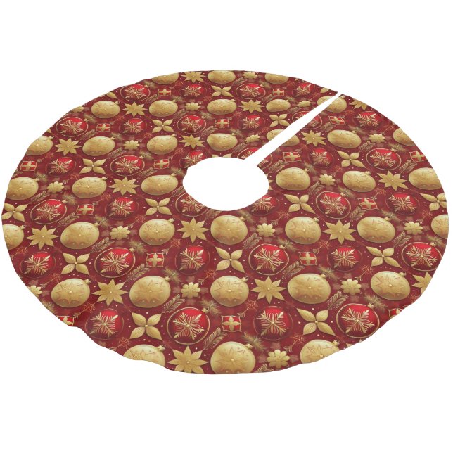 Red and Gold Tree Skirt (Angled)