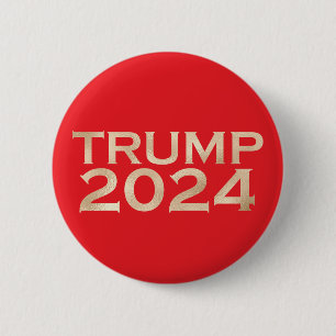 Red and Gold Trump 2024 2 Inch Round Button