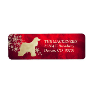 Red and Gold Winter Afghan Hound Adresse de retour