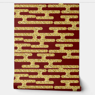 Red and Golden Pattern Minimalist Wallpaper