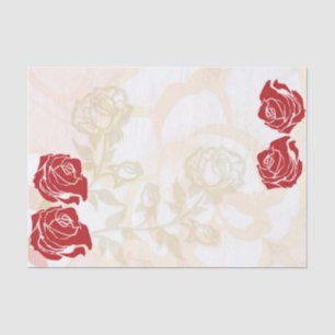 Red and golden roses tissue paper