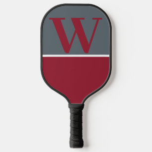 Red and Gray College Monogram Pickleball Paddle