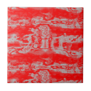 Red and gray marble tile