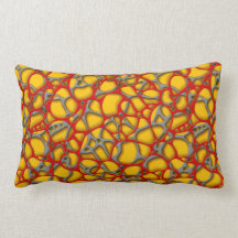 Red and gray net on a yellow background.