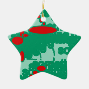 red and green 1123 abstract art ceramic ornament