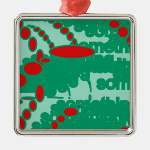 red and green 1123 abstract art metal ornament