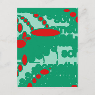 red and green 1123 abstract art postcard