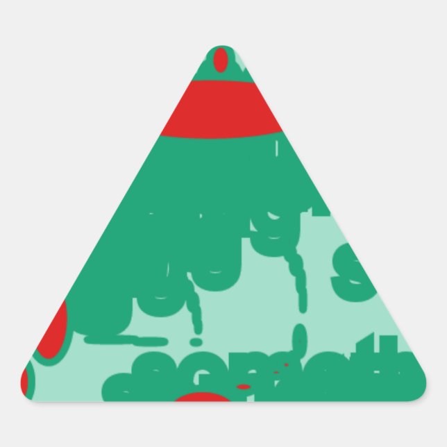 red and green 1123 abstract art triangle sticker (Front)