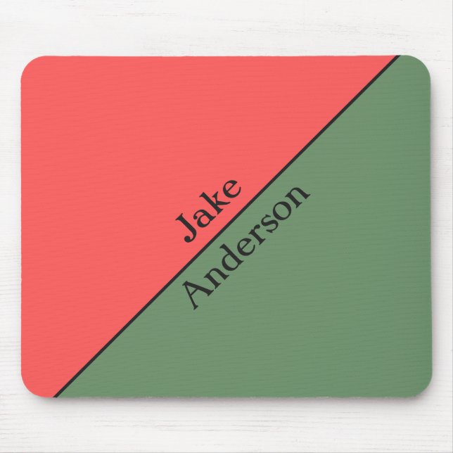 Red and Green 45 Degrees Minimalist Mouse Pad (Front)