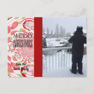 Red and Green Abstract Photo Card