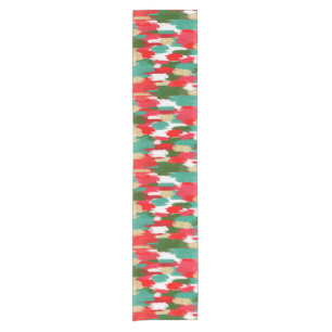 Red and green abstract  short table runner
