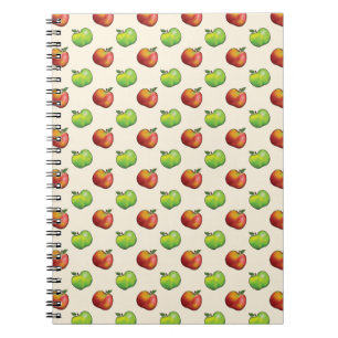 Red And Green Apple Fruits Pattern Notebook