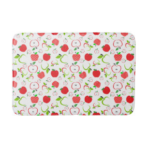 Red and Green Apples Bath Mat