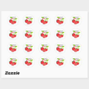Red and Green Apples Classic Round Sticker