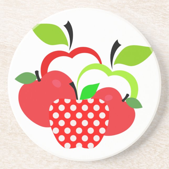 Red and Green Apples Coaster (Front)