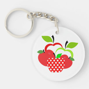 Red and Green Apples Keychain