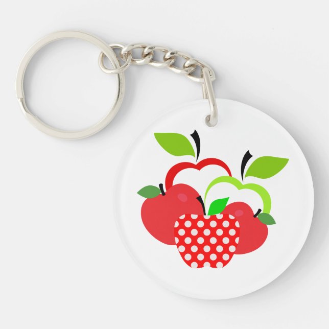 Red and Green Apples Keychain (Front)