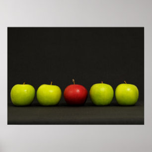 Red and green apples poster