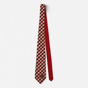 Red and Green Buffalo Plaid Christmas Neck Tie