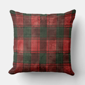 Red and Green Buffalo Plaid Christmas Throw Pillow