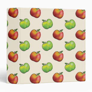 Red And Green Cartoon Apple Fruits Pattern Binder