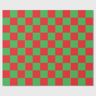 Red And Green Chequered Design Wrapping Paper