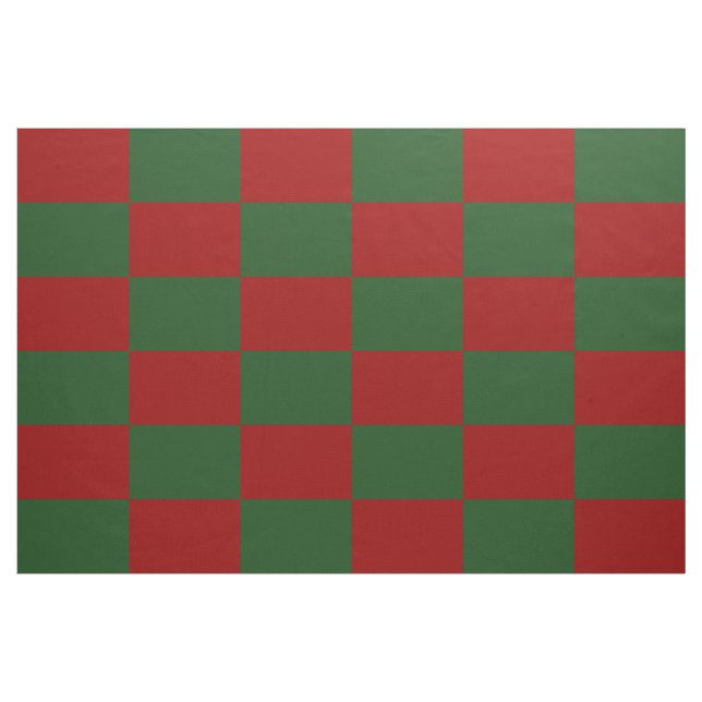 Red and Green Chequered Rectangles Christmas Fabric (Yard)