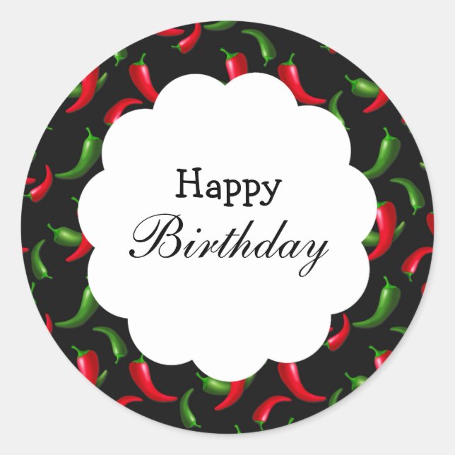 Red and Green Chili Pepper Sticker (Front)