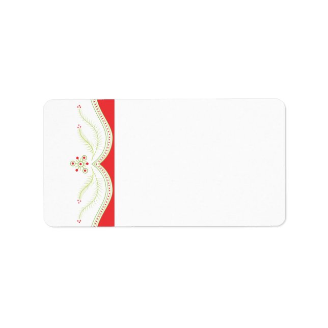 Red and Green Christmas Address Label (Front)