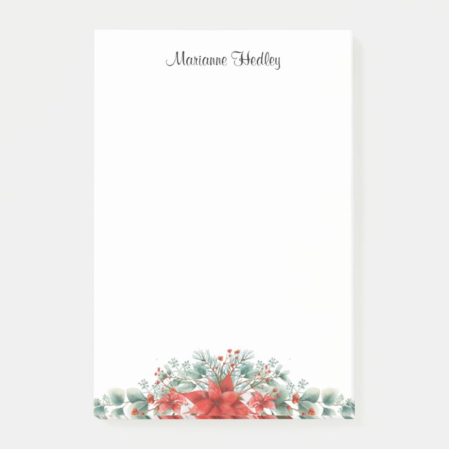 Red and Green Christmas Custom Name Post-it Notes (Front)