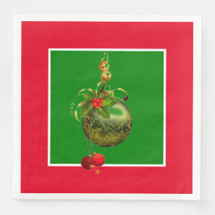 Red And Green Christmas Paper Dinner Napkins