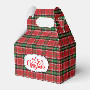 Red and Green Christmas Plaid Favour Box