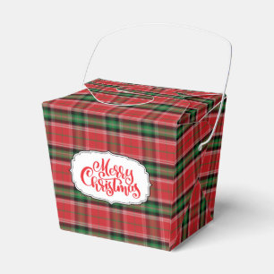 Red and Green Christmas Plaid Favour Box