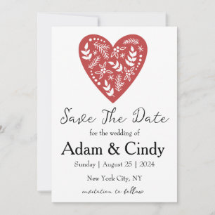 red and green christmas save the date cards
