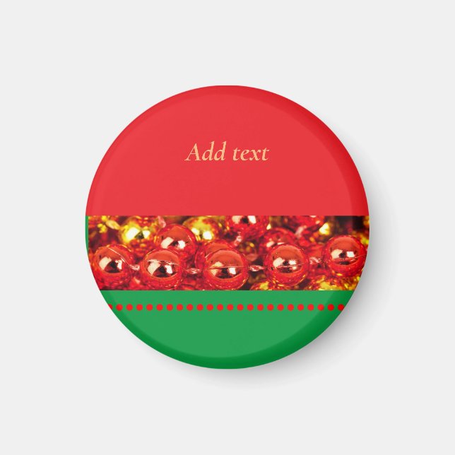 Red and green Christmas template Magnet (Front)