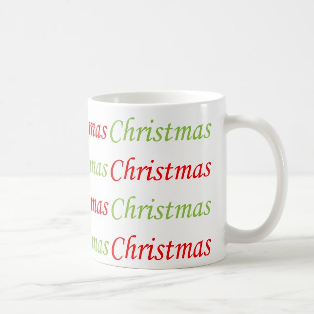Red and green christmas text coffee mug (Right)