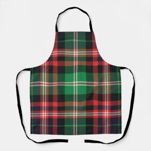 Red And Green Christmas Winter Plaid Design Apron