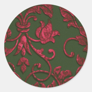Red and Green Damask Envelope Seal