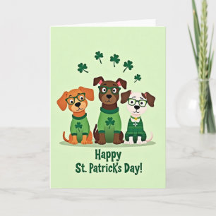 Red And Green Dogs Luck Card