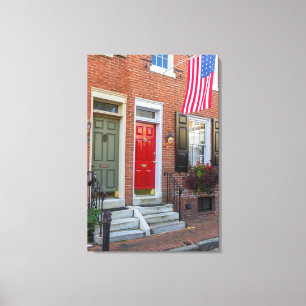 Red and Green Door on Philadelphia Alley Canvas Print