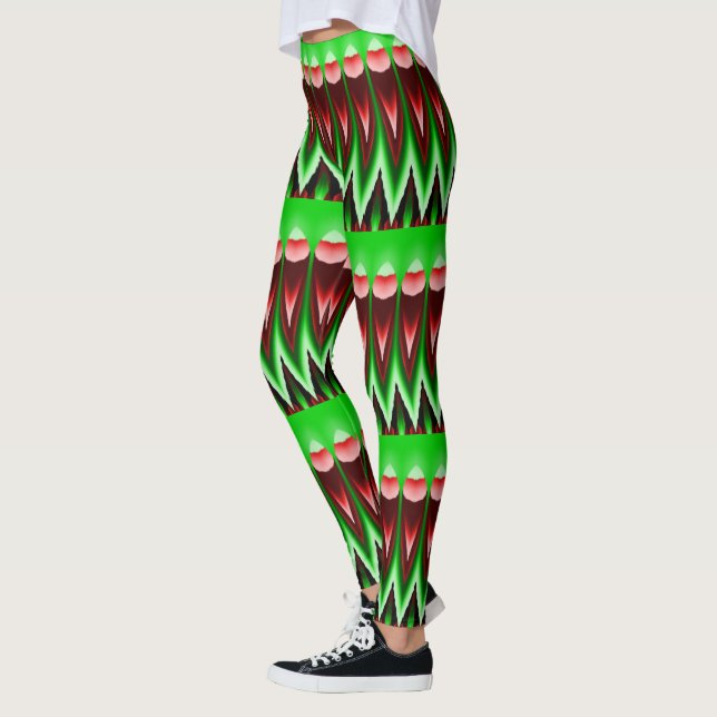Red and Green Flames Leggings (Left)