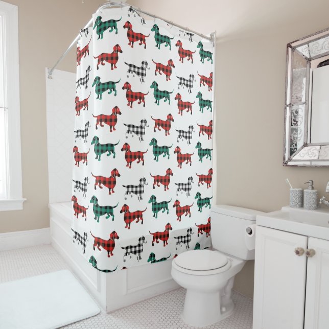 Red and Green Flannel Dachshund Plaid (In Situ)