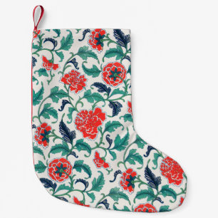 Red and Green Floral Pattern Small Christmas Stocking