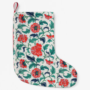 Red and Green Floral Pattern Small Christmas Stocking